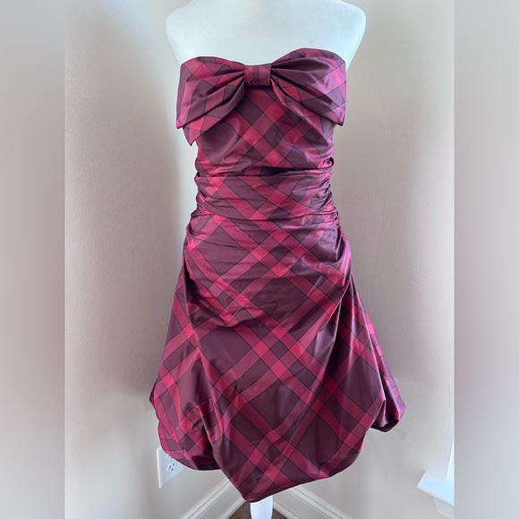 VINTAGE Kay Unger bubble hem silk taffeta DRESS - Picture 2 of 10